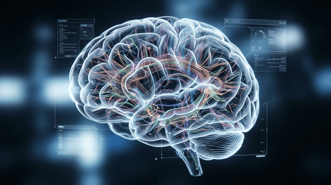 Ilustrasi pemindaian otak dengan teknologi 3D connectome