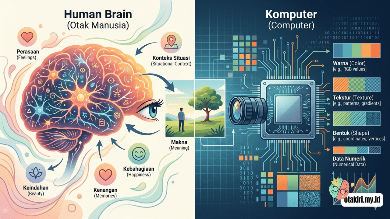 Perbandingan cara manusia melihat emosi vs AI melihat fitur wajah